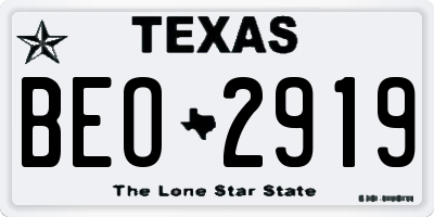 TX license plate BEO2919