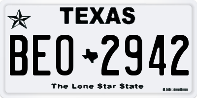 TX license plate BEO2942
