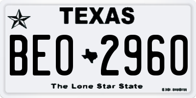 TX license plate BEO2960