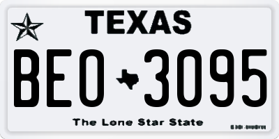 TX license plate BEO3095