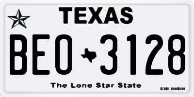 TX license plate BEO3128