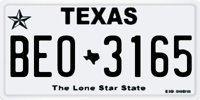 TX license plate BEO3165