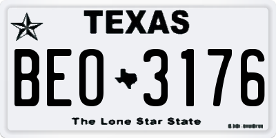 TX license plate BEO3176