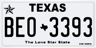 TX license plate BEO3393