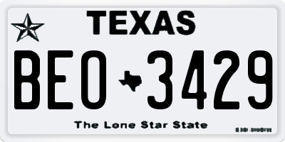 TX license plate BEO3429