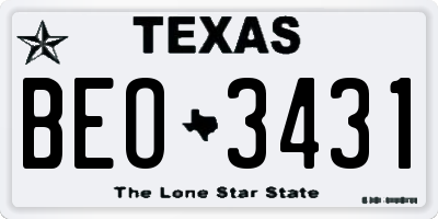 TX license plate BEO3431
