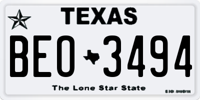 TX license plate BEO3494
