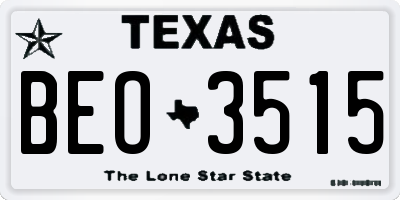 TX license plate BEO3515