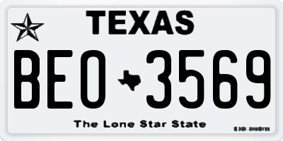 TX license plate BEO3569