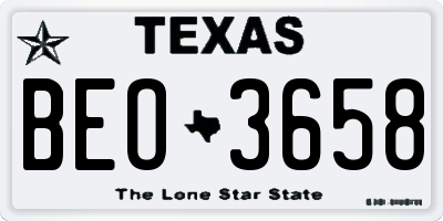 TX license plate BEO3658