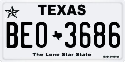 TX license plate BEO3686