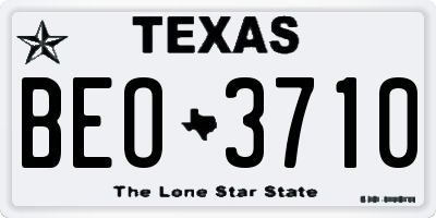 TX license plate BEO3710