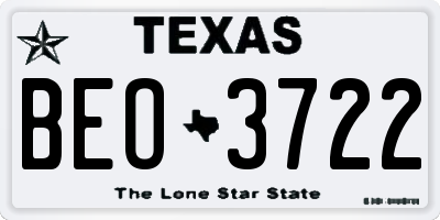 TX license plate BEO3722