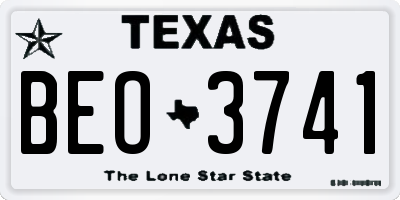 TX license plate BEO3741
