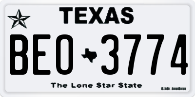 TX license plate BEO3774