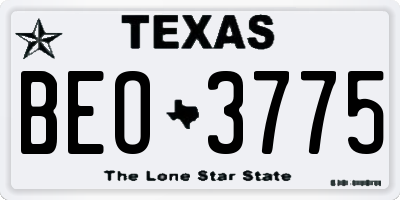 TX license plate BEO3775