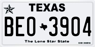 TX license plate BEO3904