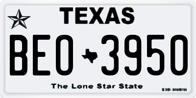 TX license plate BEO3950