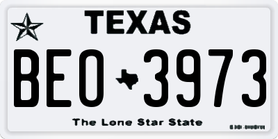 TX license plate BEO3973