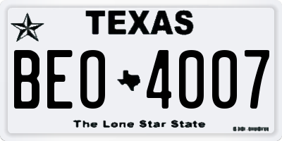 TX license plate BEO4007