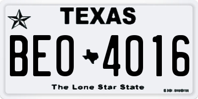 TX license plate BEO4016