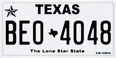 TX license plate BEO4048
