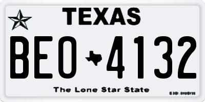 TX license plate BEO4132