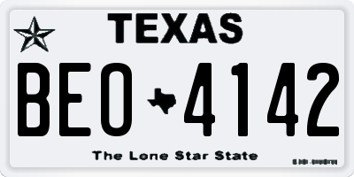 TX license plate BEO4142