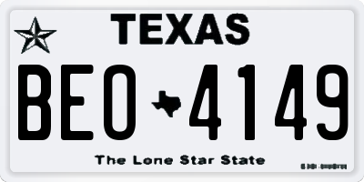 TX license plate BEO4149