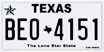 TX license plate BEO4151
