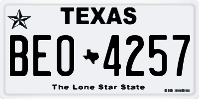 TX license plate BEO4257
