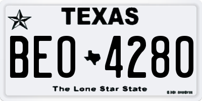 TX license plate BEO4280