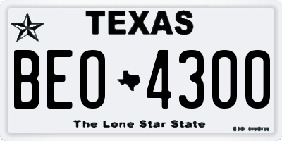 TX license plate BEO4300