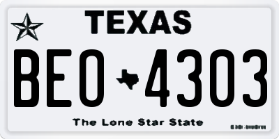 TX license plate BEO4303