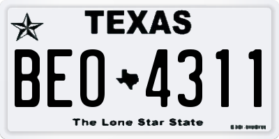 TX license plate BEO4311