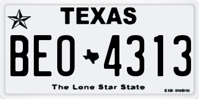TX license plate BEO4313