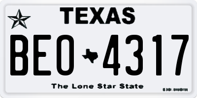 TX license plate BEO4317