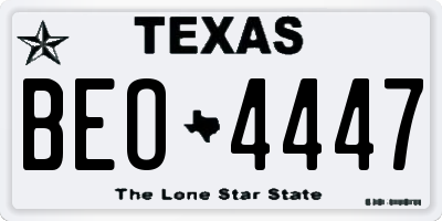 TX license plate BEO4447