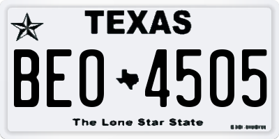 TX license plate BEO4505