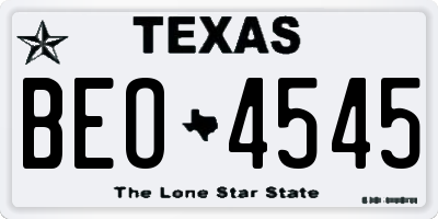 TX license plate BEO4545