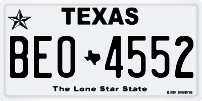 TX license plate BEO4552