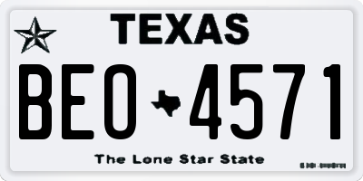 TX license plate BEO4571