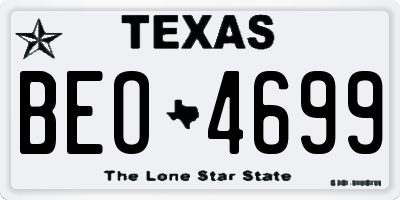 TX license plate BEO4699