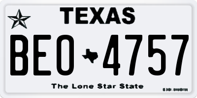 TX license plate BEO4757