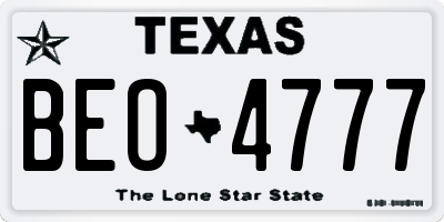 TX license plate BEO4777