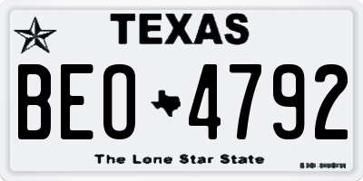TX license plate BEO4792