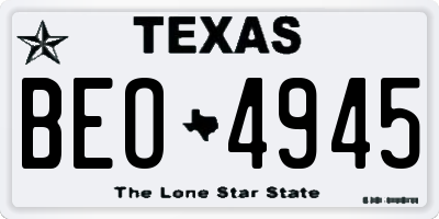 TX license plate BEO4945