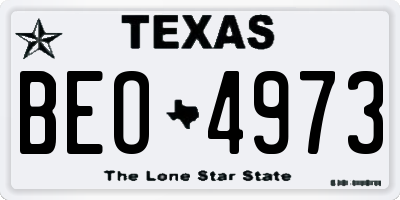 TX license plate BEO4973