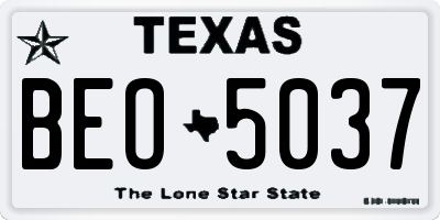 TX license plate BEO5037