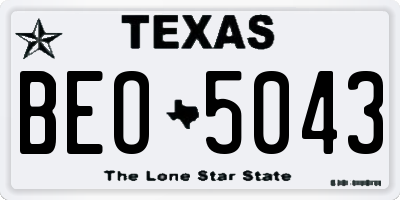 TX license plate BEO5043